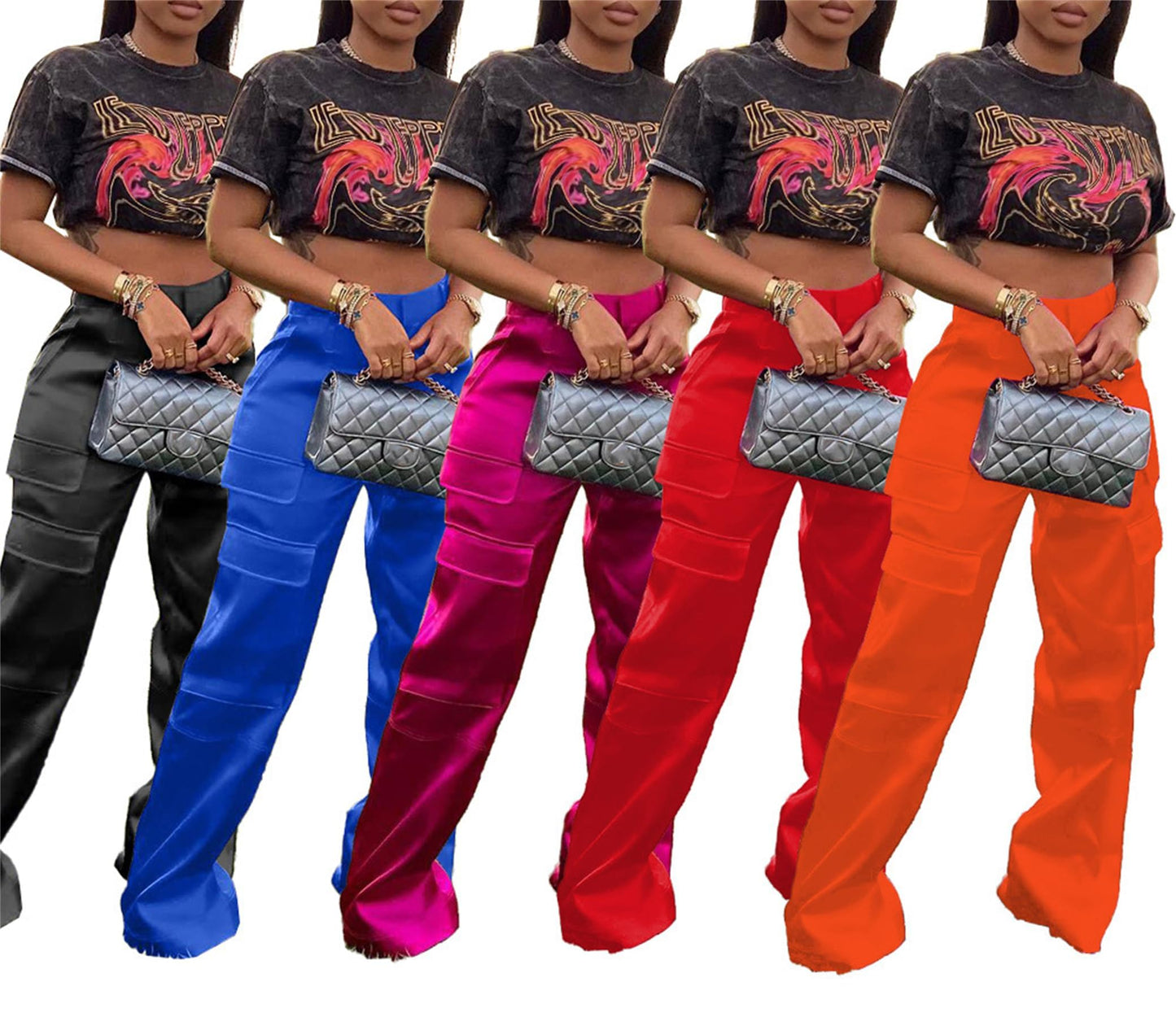 The It Girl Collection, Stylish Comfortable High Waist Cargo Pants