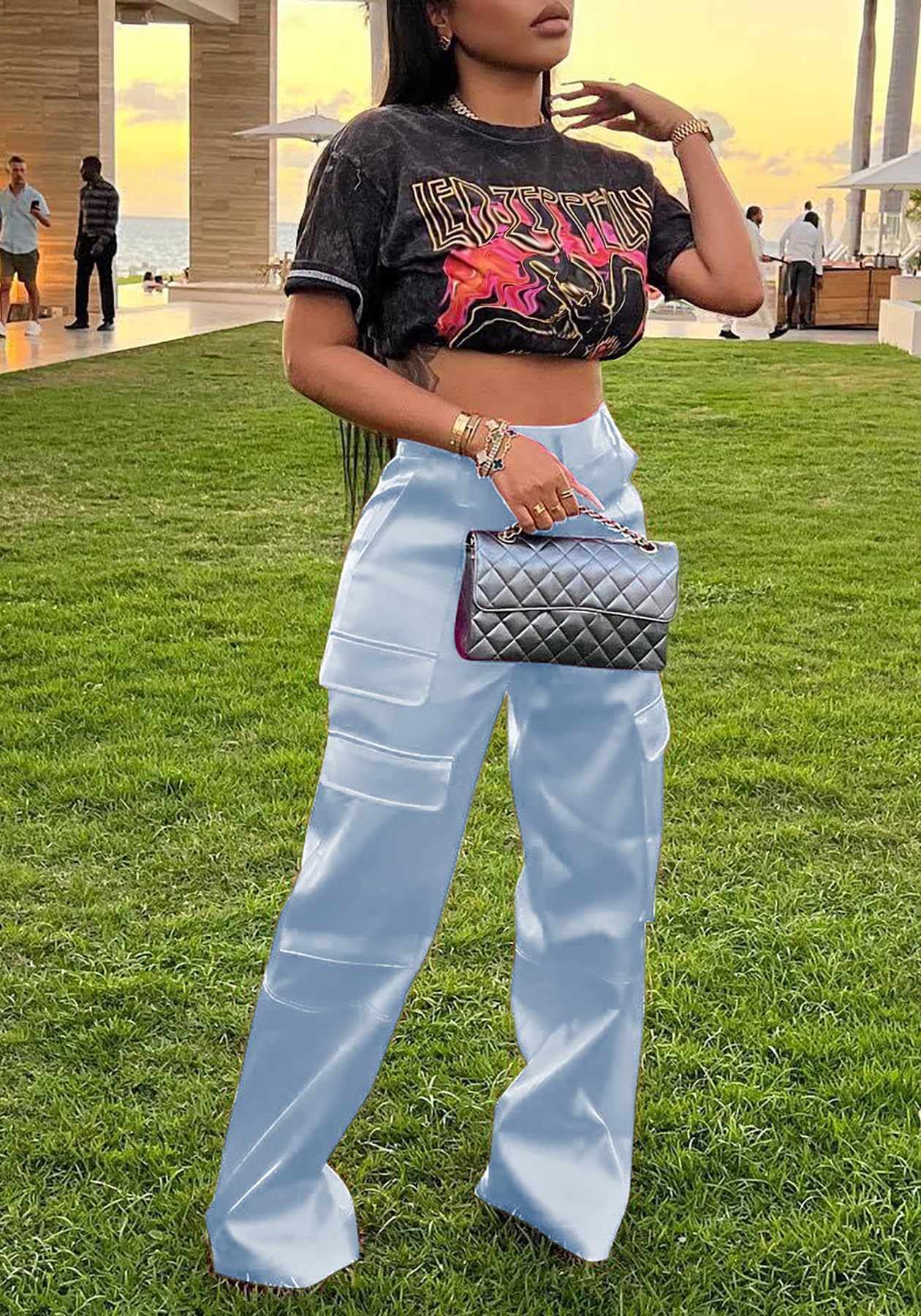 The It Girl Collection, Stylish Comfortable High Waist Cargo Pants