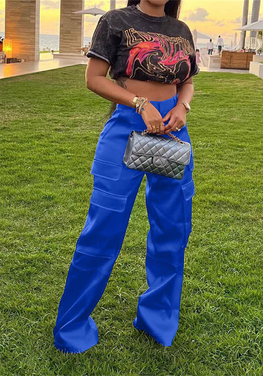 The It Girl Collection, Stylish Comfortable High Waist Cargo Pants