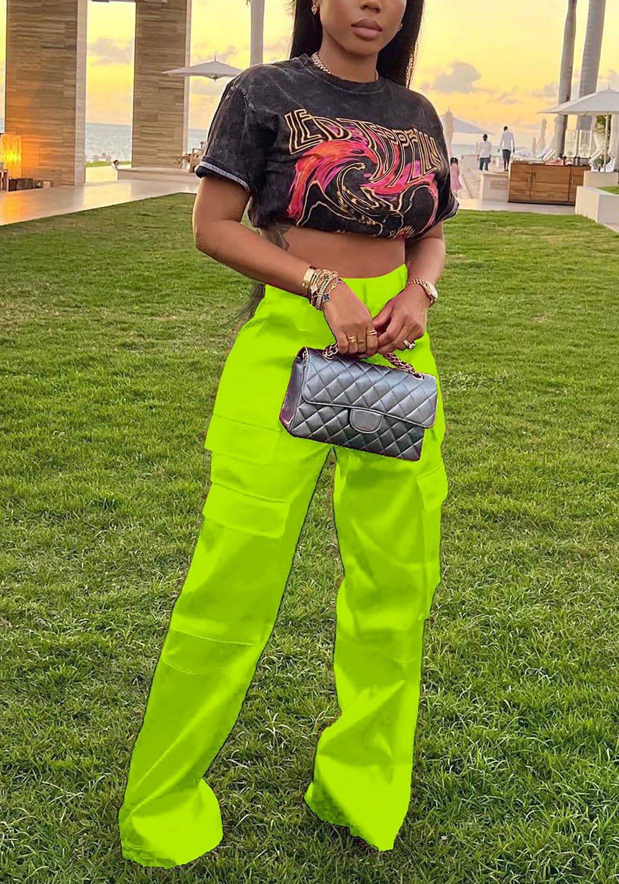 The It Girl Collection, Stylish Comfortable High Waist Cargo Pants