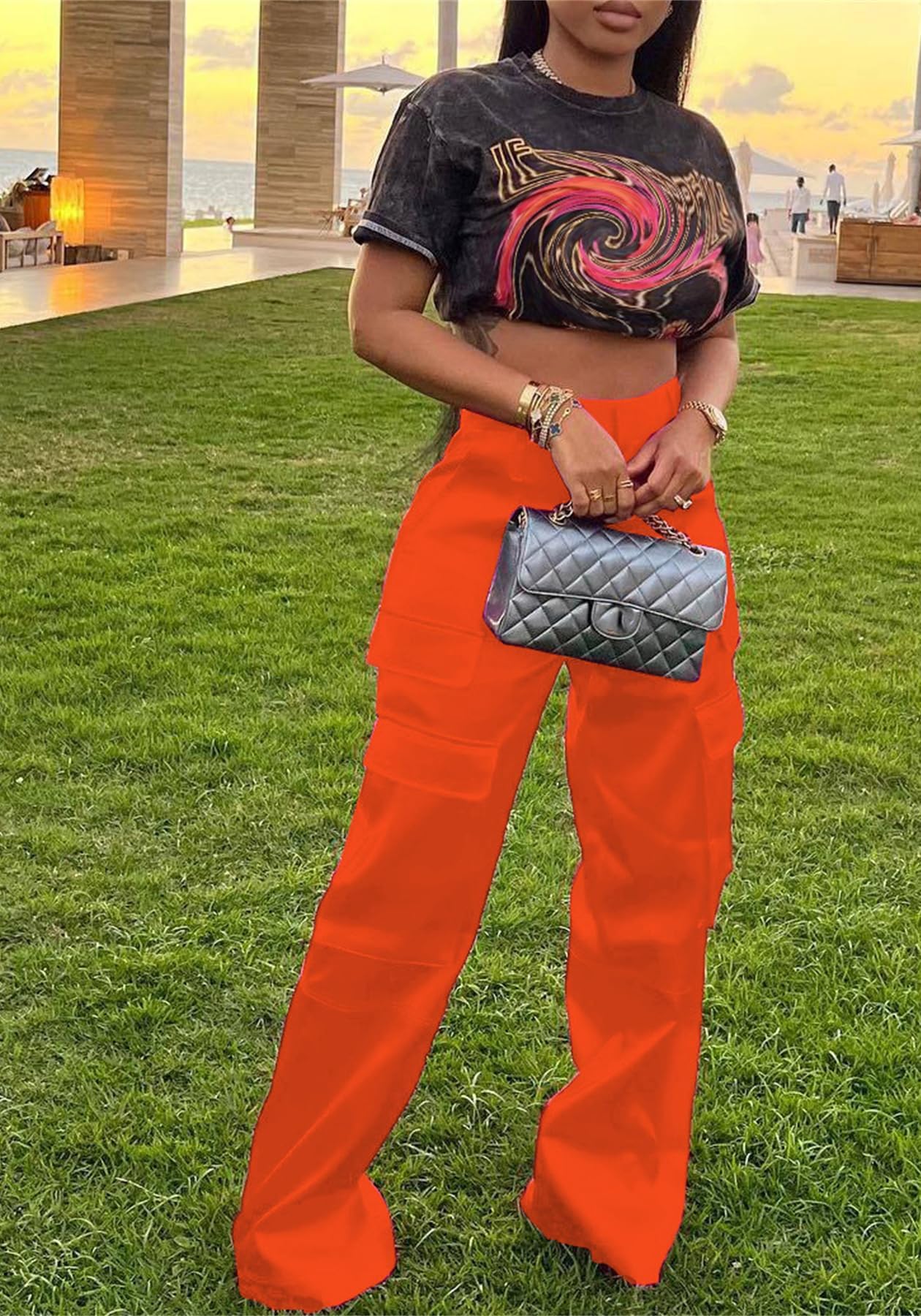 The It Girl Collection, Stylish Comfortable High Waist Cargo Pants